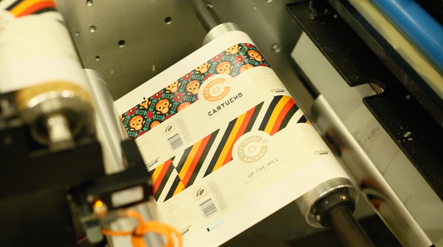 A digital label press at Craft Brew Prints